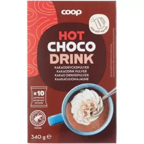 Порошок для приготовления какао-напитка Coop, 10 шт. / 340 г 