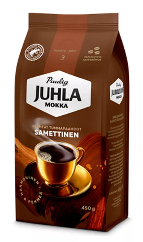 Paulig Juhla Mokka Samettinen Кофе в зёрнах 450 г
