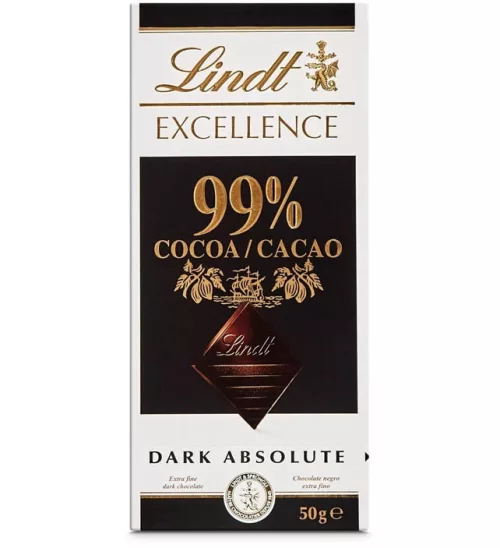 Lindt EXCELLENCE 99% тёмный шоколад, плитка 50 г 