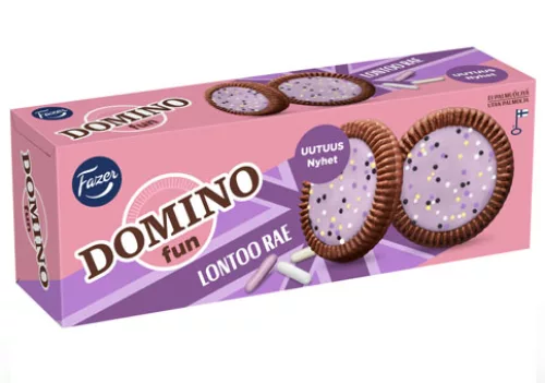 Fazer Domino Fun Lontoo — вафельное печенье с шоколадной глазурью, 120 г 