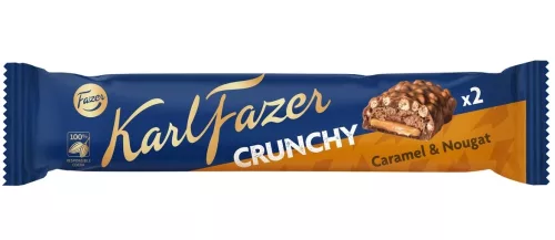 Fazer Crunchy Хрустящий шоколадный батончик c карамелью и нугой 55 г