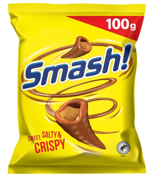Nidar Smash!, шоколадные кукурузные снеки, пакет конфет 100 г 