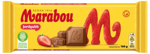 Шоколадная плитка Marabou Jordgubb (клубничная) 160 г 