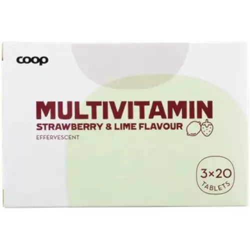 Coop Мультивитамины Клубника-лайм шипучие таблетки 3х20 шт. 
