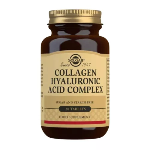 Solgar Collagen - Комплекс гиалуроновой кислоты - Препарат коллагена и гиалуроновой кислоты, 30 таблеток. 
