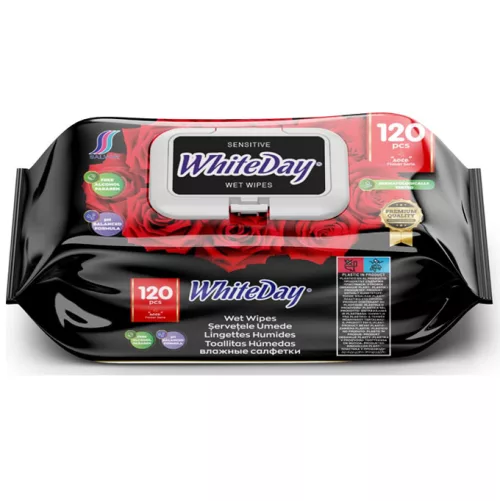 Влажные салфетки Whiteday Rose, 120 шт.
 