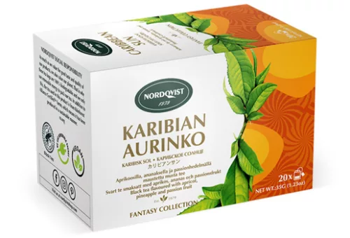 Nordqvist Карибское солнце — черный ароматизированный чай в пакетиках, 20 шт / 35 г 