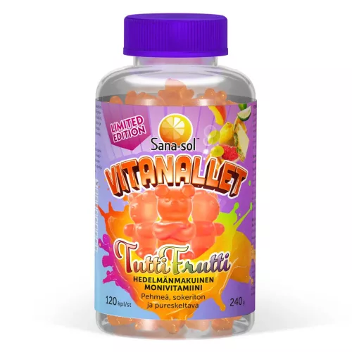 Sana-sol monivitamiini Tuttifrutti 120kp