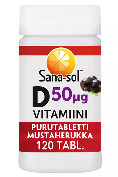 Sana-sol Витамин D Черная смородина 50 мкг 120 таблеток