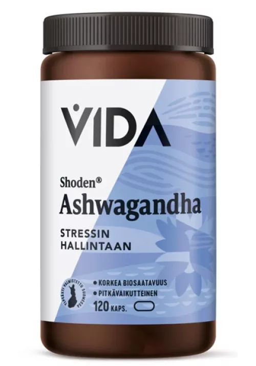 Vida Shoden® Ашваганда Усиленная формула от стресса и беспокойства 120 капсул