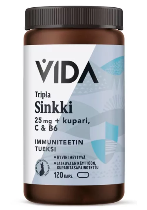 Vida Tripla Sinkki 25mg kupari, C&B6 120