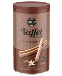 Вафельные рулетики с какао-ванильным кремом, 250 г 
