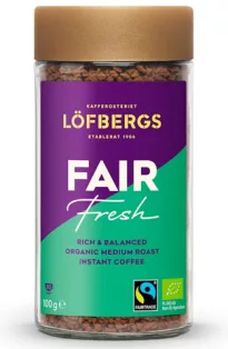 Растворимый кофе Löfbergs Fair Fresh, 100 г, Fair Trade, органический 
