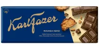 Молочная шоколадная плитка Karl Fazer с хрустящим печеньем, 180 г 
