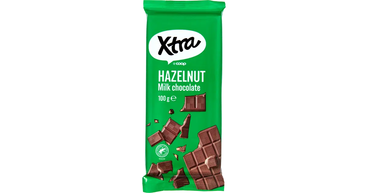 Xtra maitosuklaa hasselpähkinärouheella 100 g