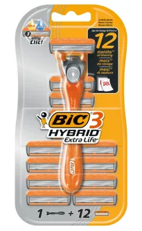 Bic 3 Hybrid Extra Life Arm лезвия для бритья 12 шт