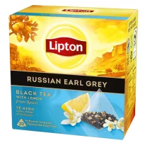 Lipton Чай чёрный с ароматом бергамота и лимона в пирамидках 20 пакетиков