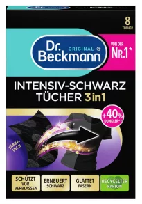 Dr. Beckmann Салфетки 3‑в‑1 Восстановление чёрного цвета и уход за волокнами 8 шт