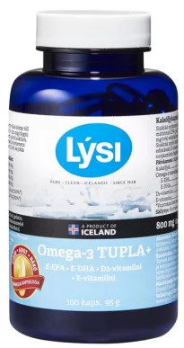 LYSI Omega-3 D3+E витамины 100 капсул