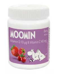 Moomin Витамины C+D с ягодным вкусом, жевательные таблетки 100 шт
